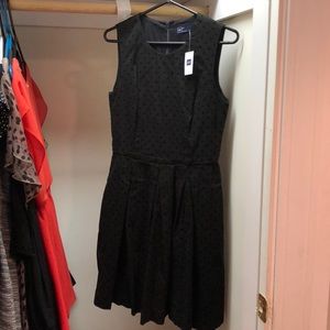 Black dress with velvet polka dots